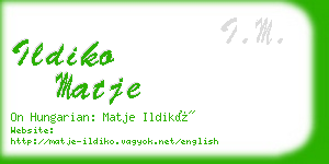 ildiko matje business card